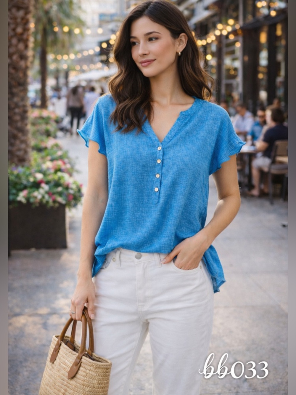 New York & Company • Flutter Sleeve Blouse • Size M